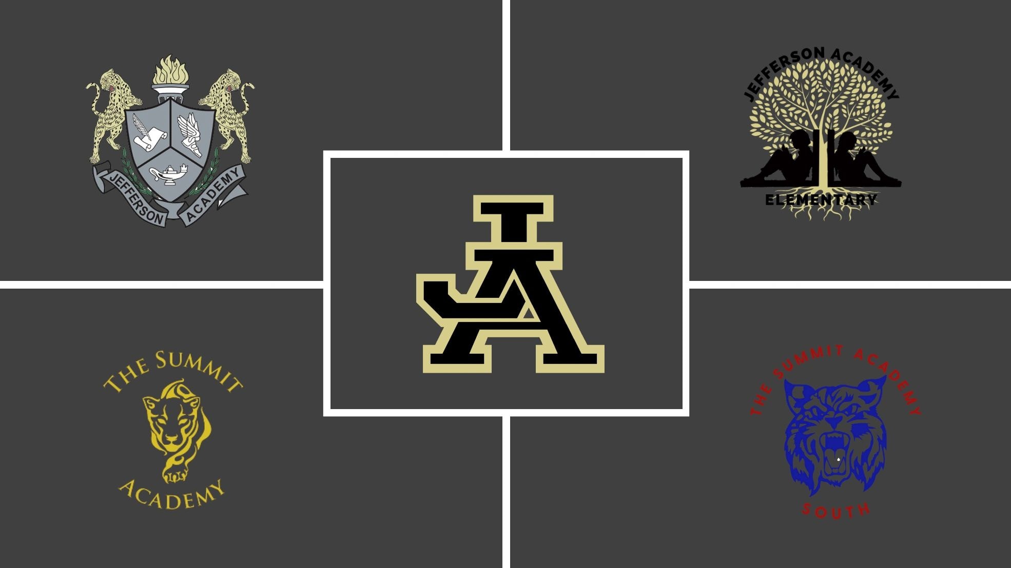 Jefferson Academy, Jefferson Academy Elementary, The Summit Academy logos